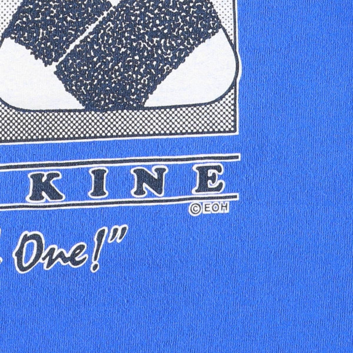 90'S Fruit of the Loom printed T-shirt, made in the USA, men's size M, vintage cotton blue type Vintage Second Hand