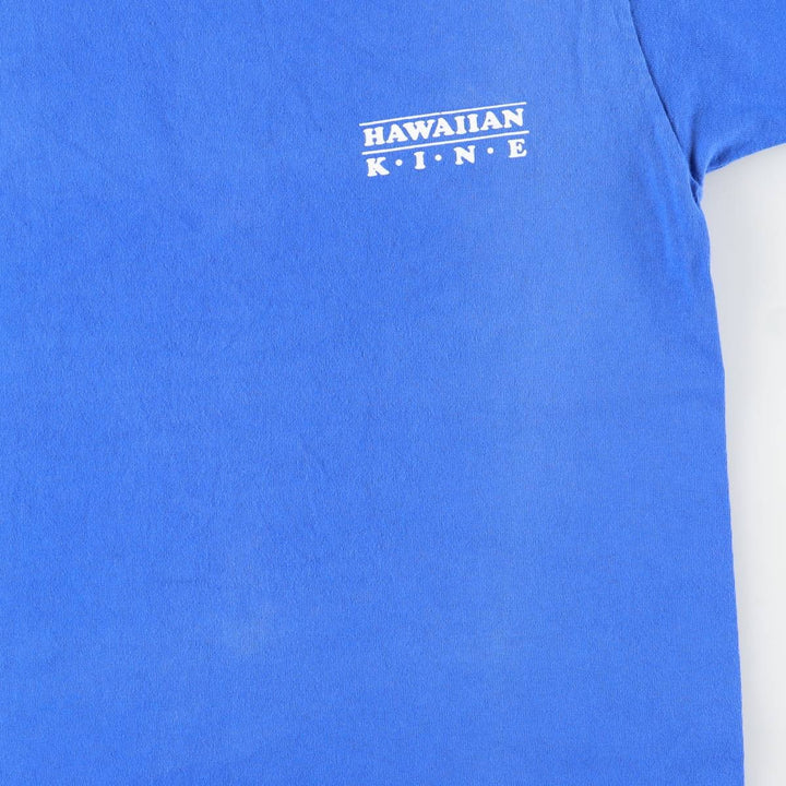 90'S Fruit of the Loom printed T-shirt, made in the USA, men's size M, vintage cotton blue type Vintage Second Hand