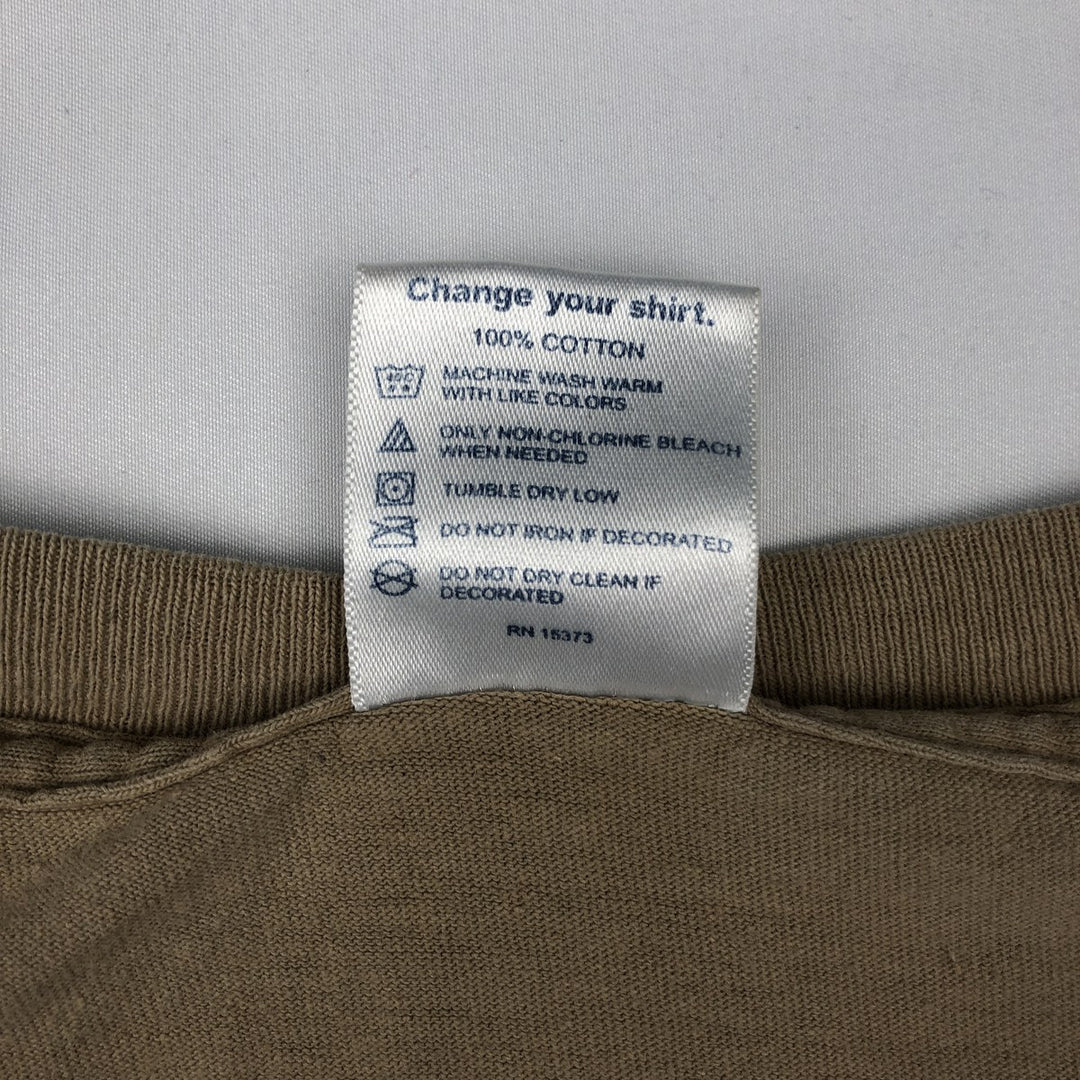 90s~00'S Delta DELTA Printed T-shirt Men's XL size cotton beige type brown Vintage Second Hand