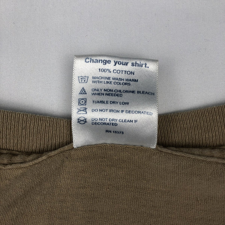 90s~00'S Delta DELTA Printed T-shirt Men's XL size cotton beige type brown Vintage Second Hand