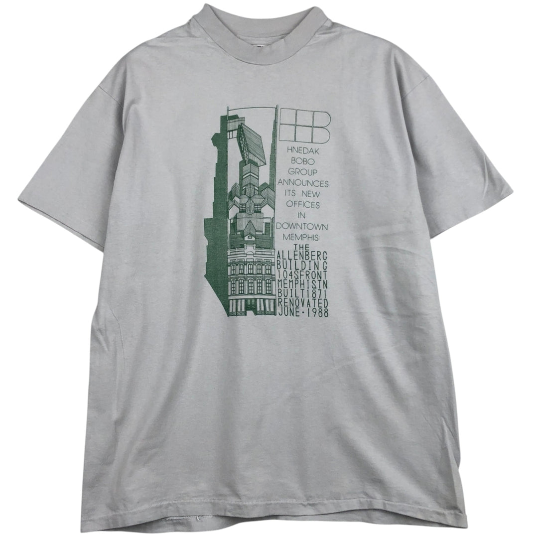 HNEDAK CLOTHIERS Message Print T-Shirt, Made in USA, Men's Size M cotton gray type Vintage Second Hand