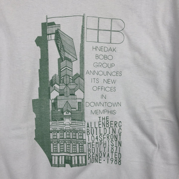 HNEDAK CLOTHIERS Message Print T-Shirt, Made in USA, Men's Size M cotton gray type Vintage Second Hand