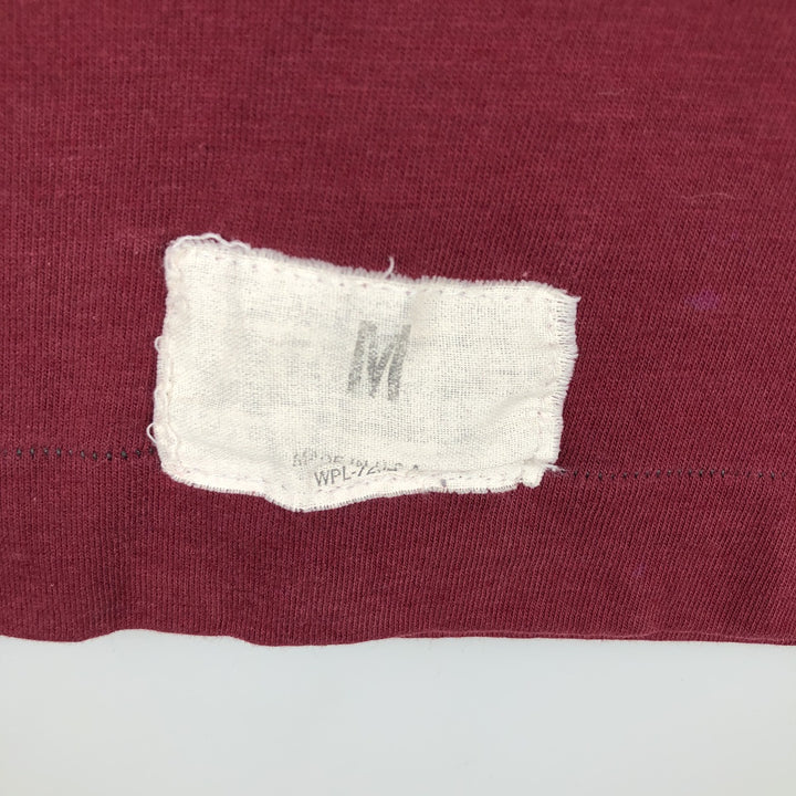 70s-80'S Sportswear Football Short-Sleeve T-Shirt, Made in USA, Men's Size M (Equivalent), Vintage polyester wine-red Vintage Second Hand