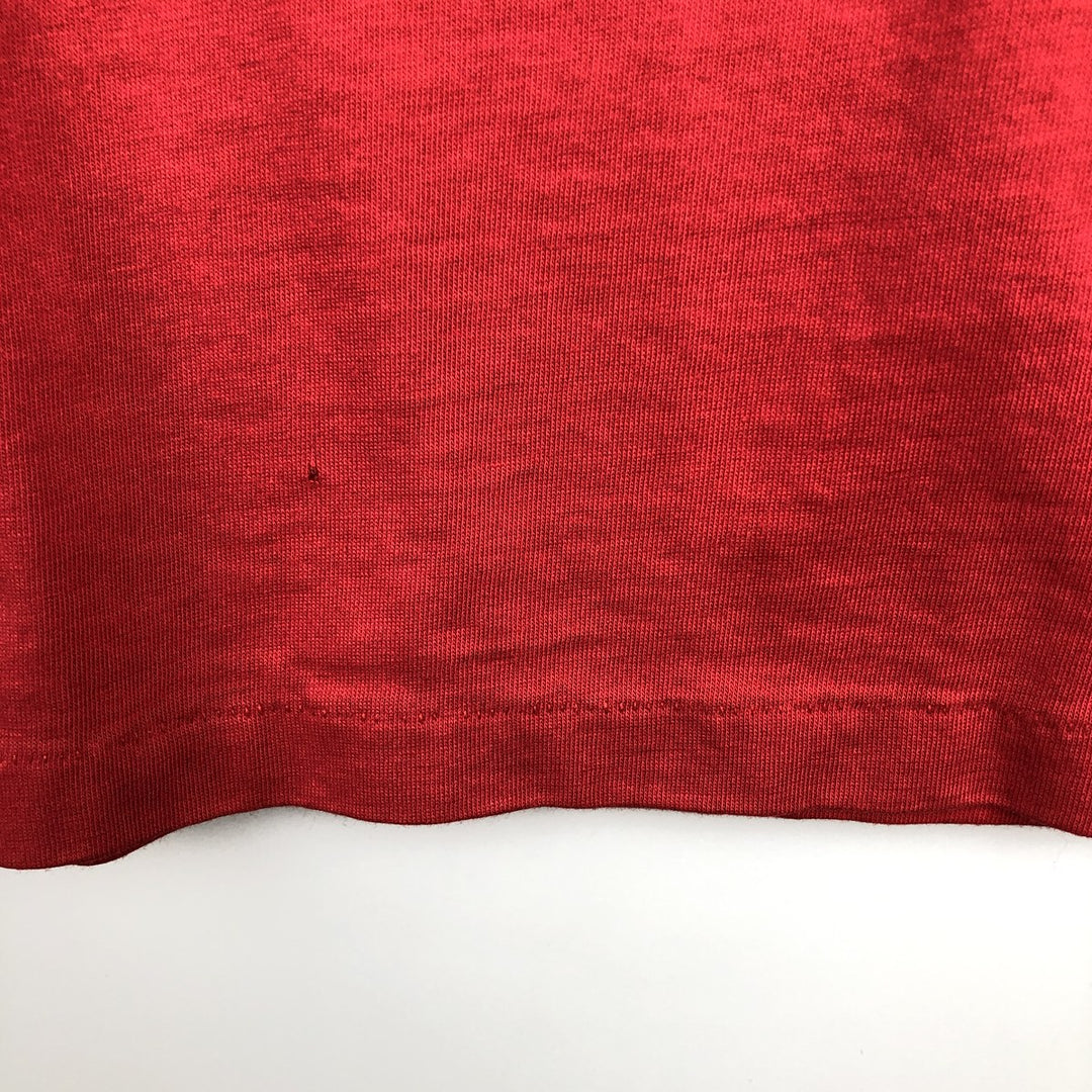 Printed T-shirt, Made in USA, Men's Size L unclear red type Vintage Second Hand