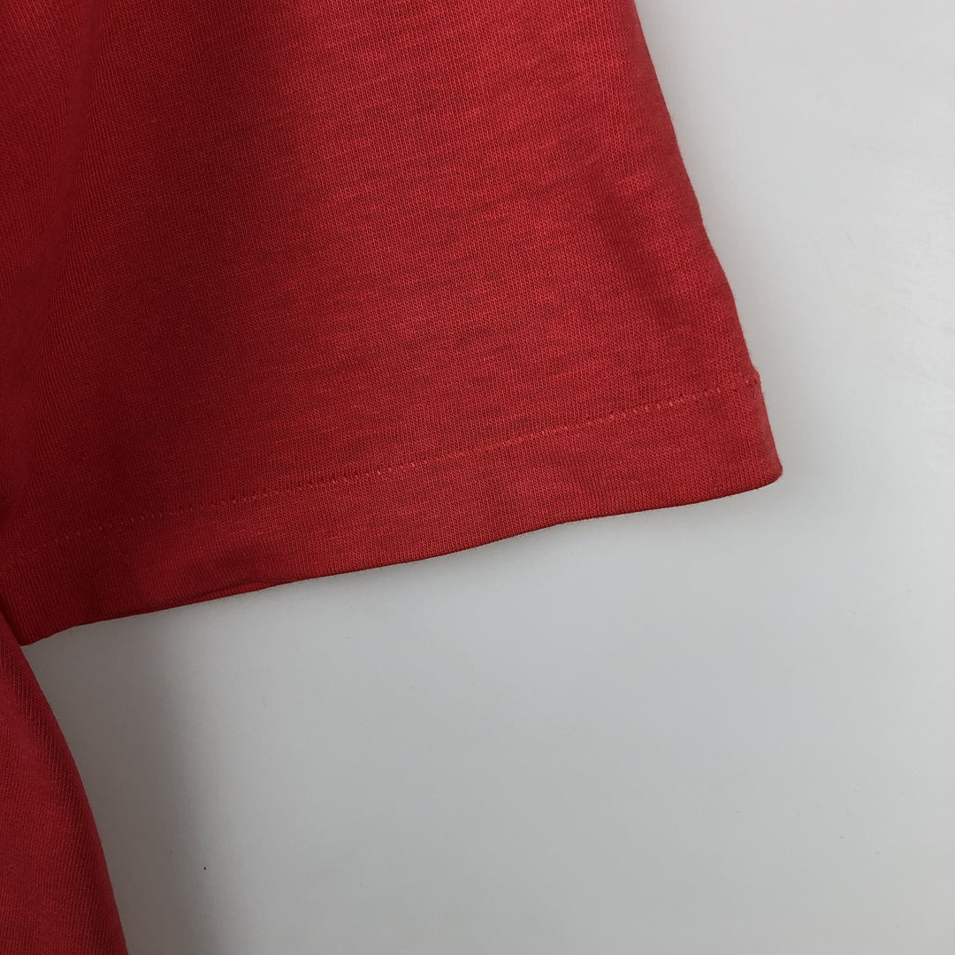 Printed T-shirt, Made in USA, Men's Size L unclear red type Vintage Second Hand