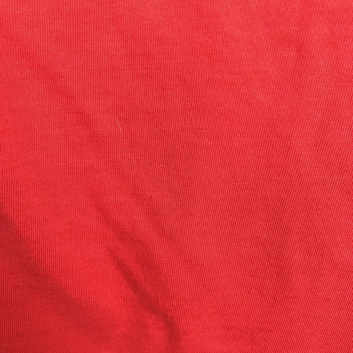 Printed T-shirt, Made in USA, Men's Size L unclear red type Vintage Second Hand