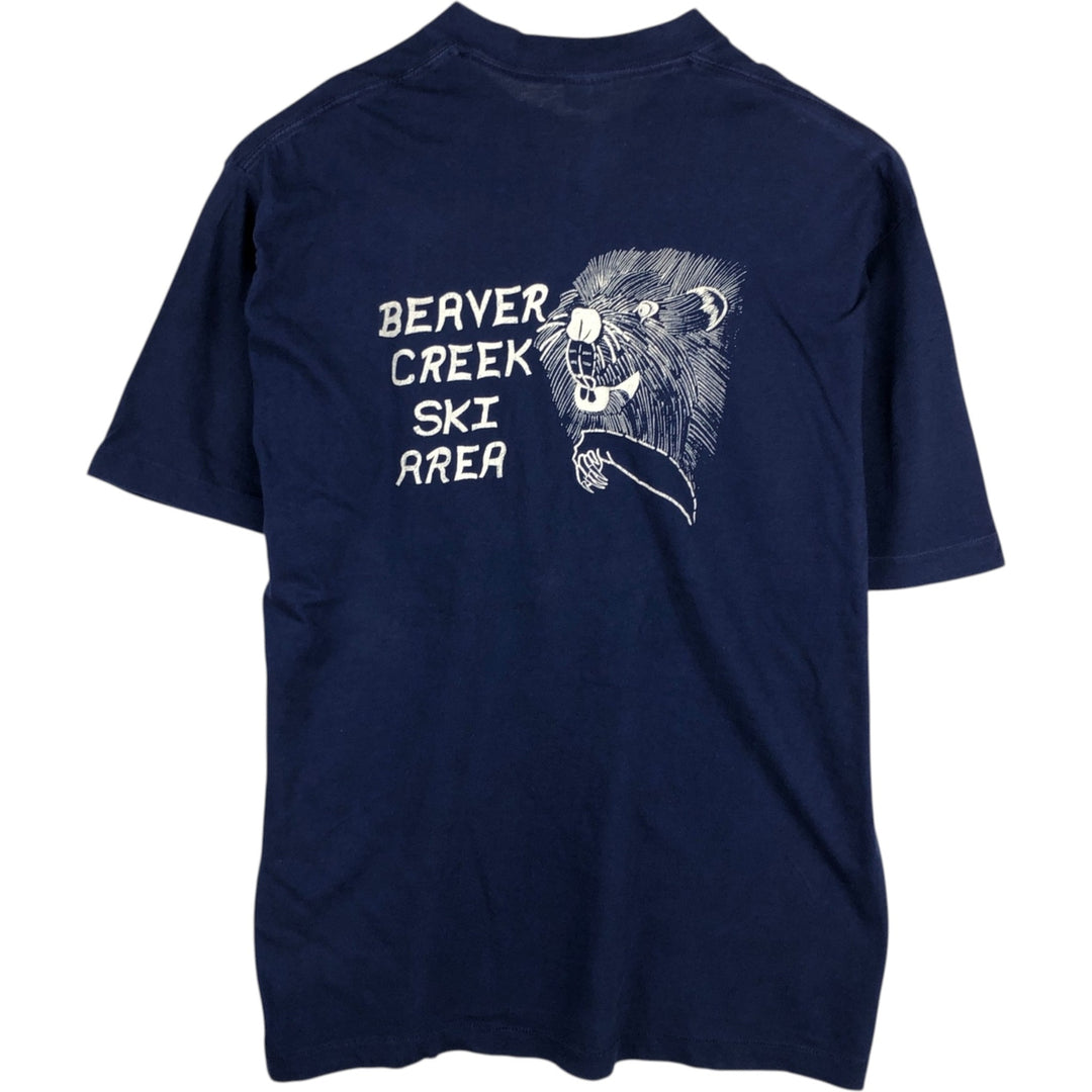 BELTON Print T-Shirt, Made in USA, Men's Size XL cotton navy blue type Vintage Second Hand