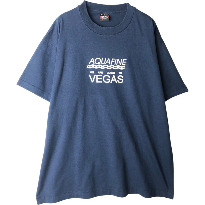 90'S Fruit of the Loom Best Printed T-shirt, Made in USA, Men's XL, Vintage cotton navy blue type Vintage Second Hand
