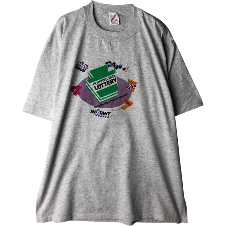 90'S Jerzees Advertising T-Shirt, Made in USA, Size XL (Equivalent to Men's XL), Vintage cotton white type Vintage Second Hand