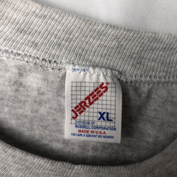 90'S Jerzees Advertising T-Shirt, Made in USA, Size XL (Equivalent to Men's XL), Vintage cotton white type Vintage Second Hand