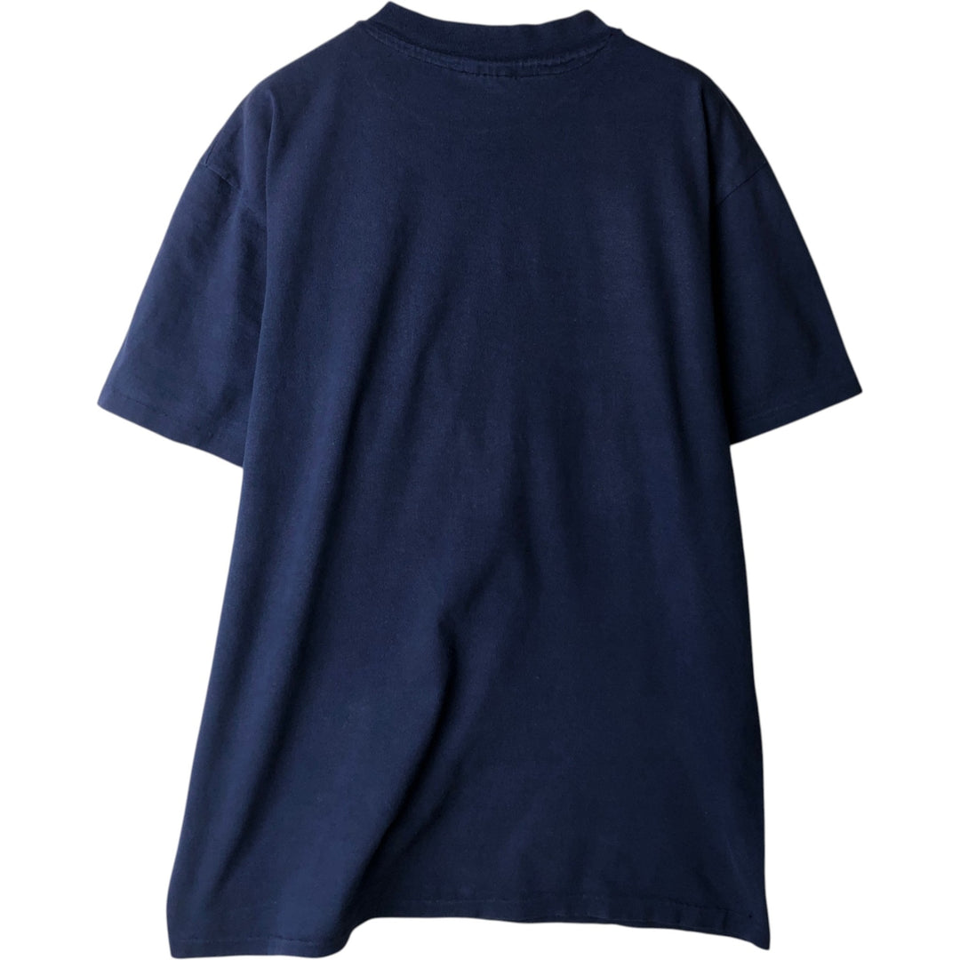 Vintage 1980'S Hanes BEEFY-T Printed T-Shirt, Made in USA, Men's Size Large cotton blue type Vintage Second Hand