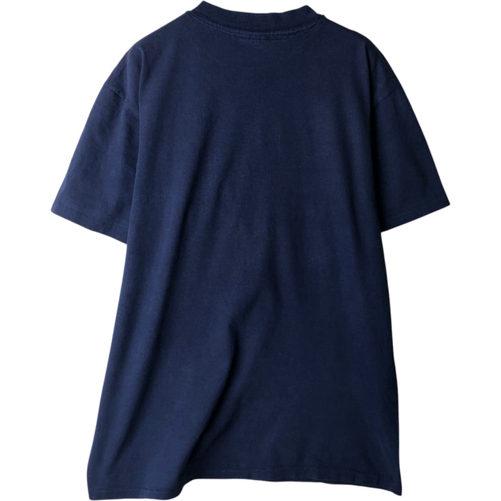 Vintage 1980'S Hanes BEEFY-T Printed T-Shirt, Made in USA, Men's Size Large cotton blue type Vintage Second Hand