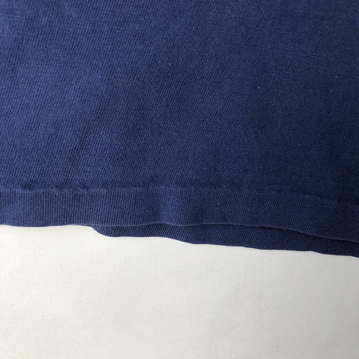 Vintage 1980'S Hanes BEEFY-T Printed T-Shirt, Made in USA, Men's Size Large cotton blue type Vintage Second Hand