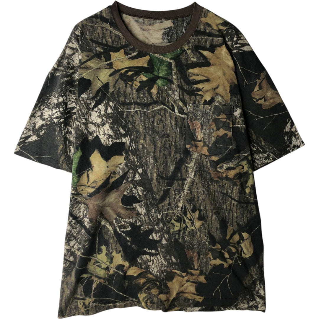 All-over print Real Tree Camo T-shirt, Men's XL size unclear Khaki type brown Vintage Second Hand