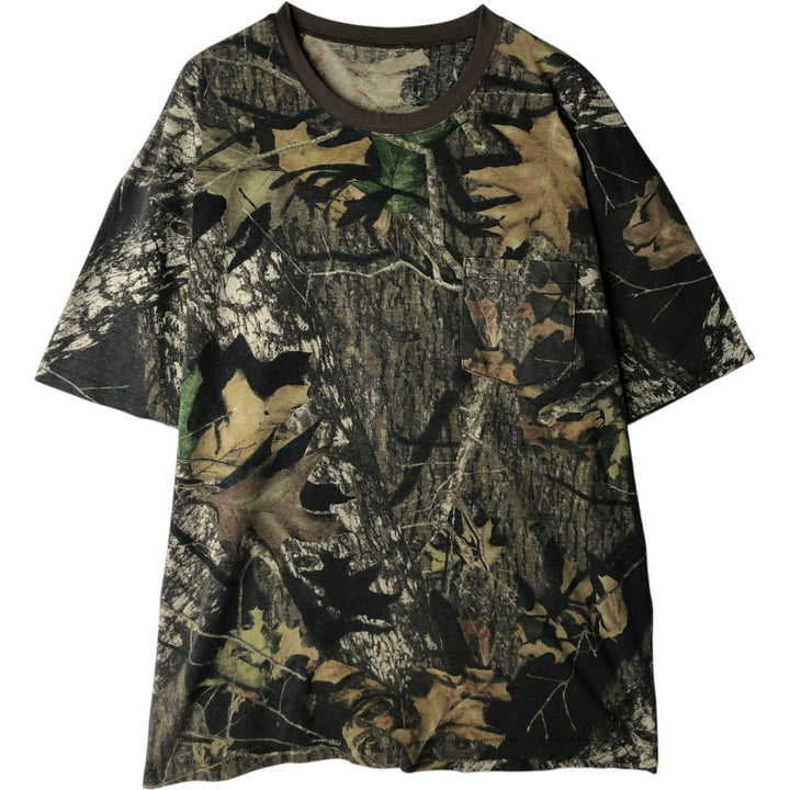 All-over print Real Tree Camo T-shirt, Men's XL size unclear Khaki type brown Vintage Second Hand