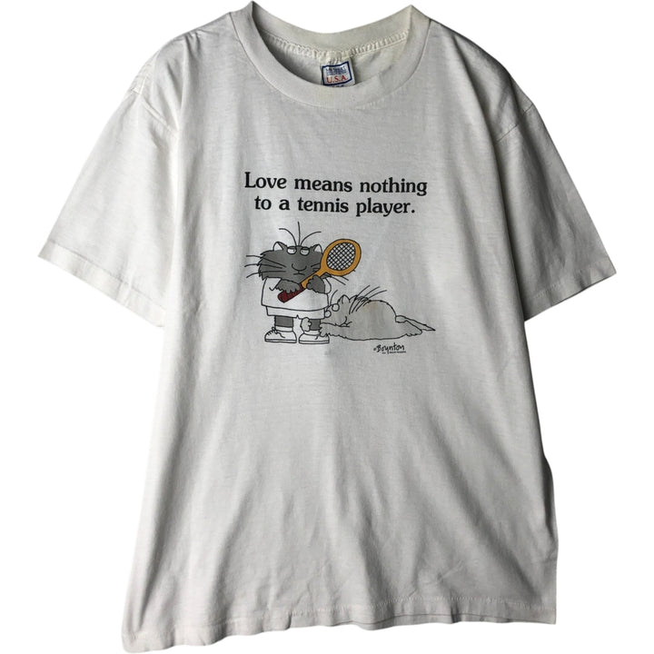 80'S MY SHIRT Printed T-Shirt, Made in USA, Men's XL equivalent, Vintage cotton white type Vintage Second Hand