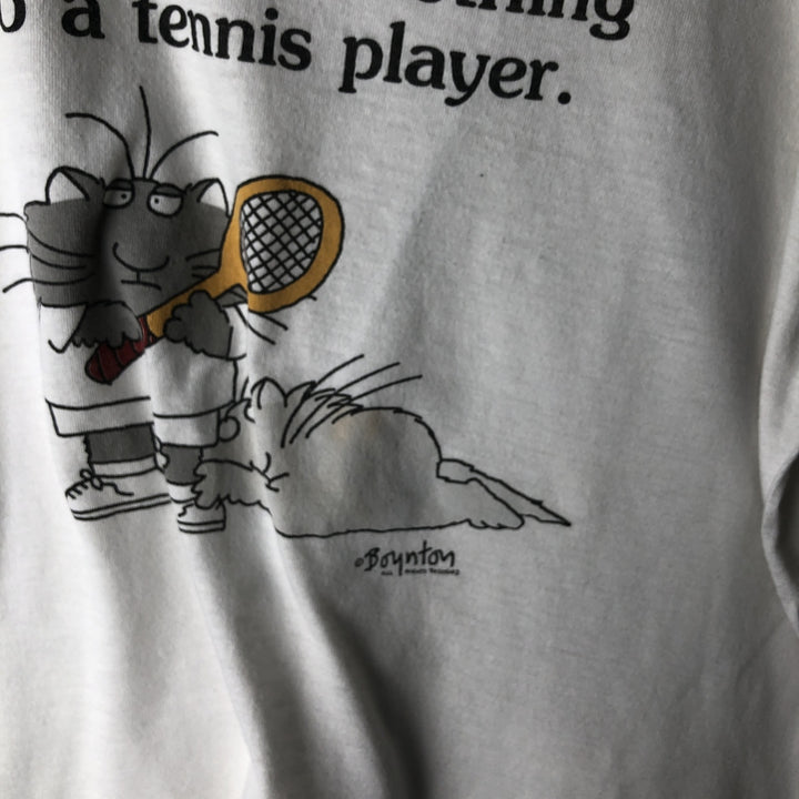 80'S MY SHIRT Printed T-Shirt, Made in USA, Men's XL equivalent, Vintage cotton white type Vintage Second Hand