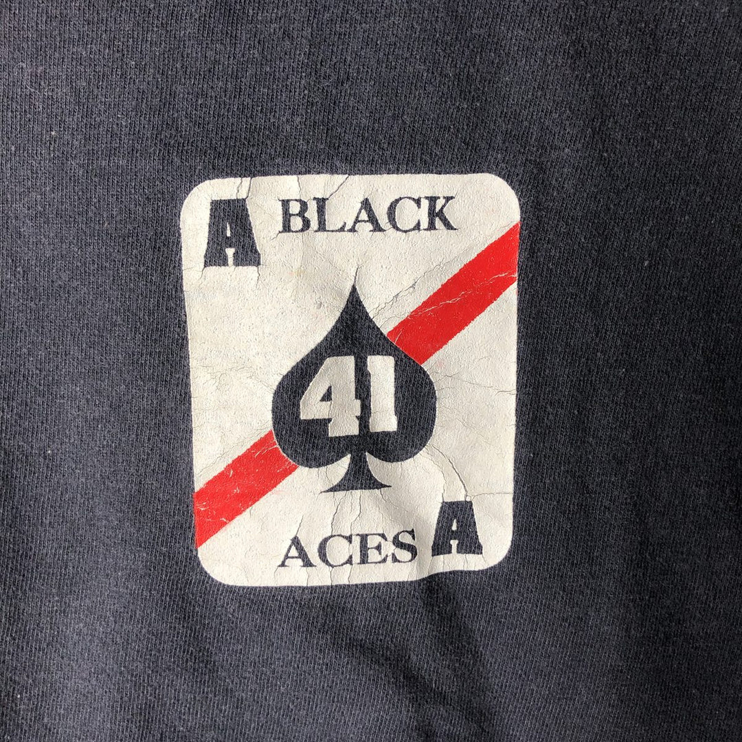 GLOBAL Printed T-Shirt, Men's XL (approx.) cotton black type Vintage Second Hand