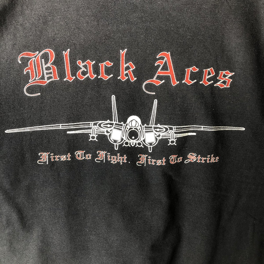 GLOBAL Printed T-Shirt, Men's XL (approx.) cotton black type Vintage Second Hand