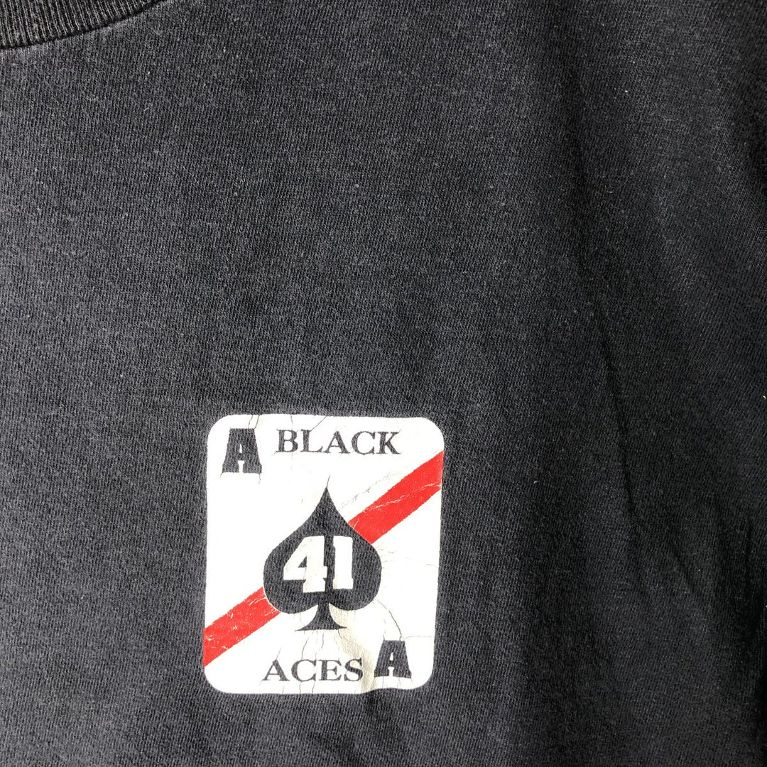 GLOBAL Printed T-Shirt, Men's XL (approx.) cotton black type Vintage Second Hand