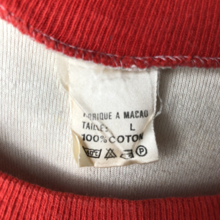 Striped T-shirt, Men's size L (approx.), Vintage cotton white type Vintage Second Hand