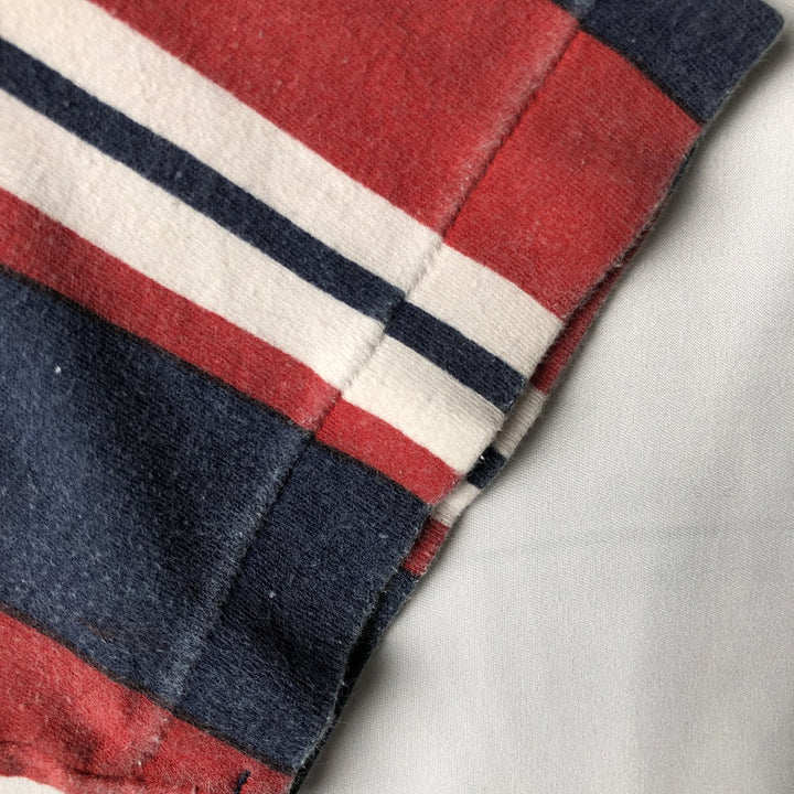 Striped T-shirt, Men's size L (approx.), Vintage cotton white type Vintage Second Hand