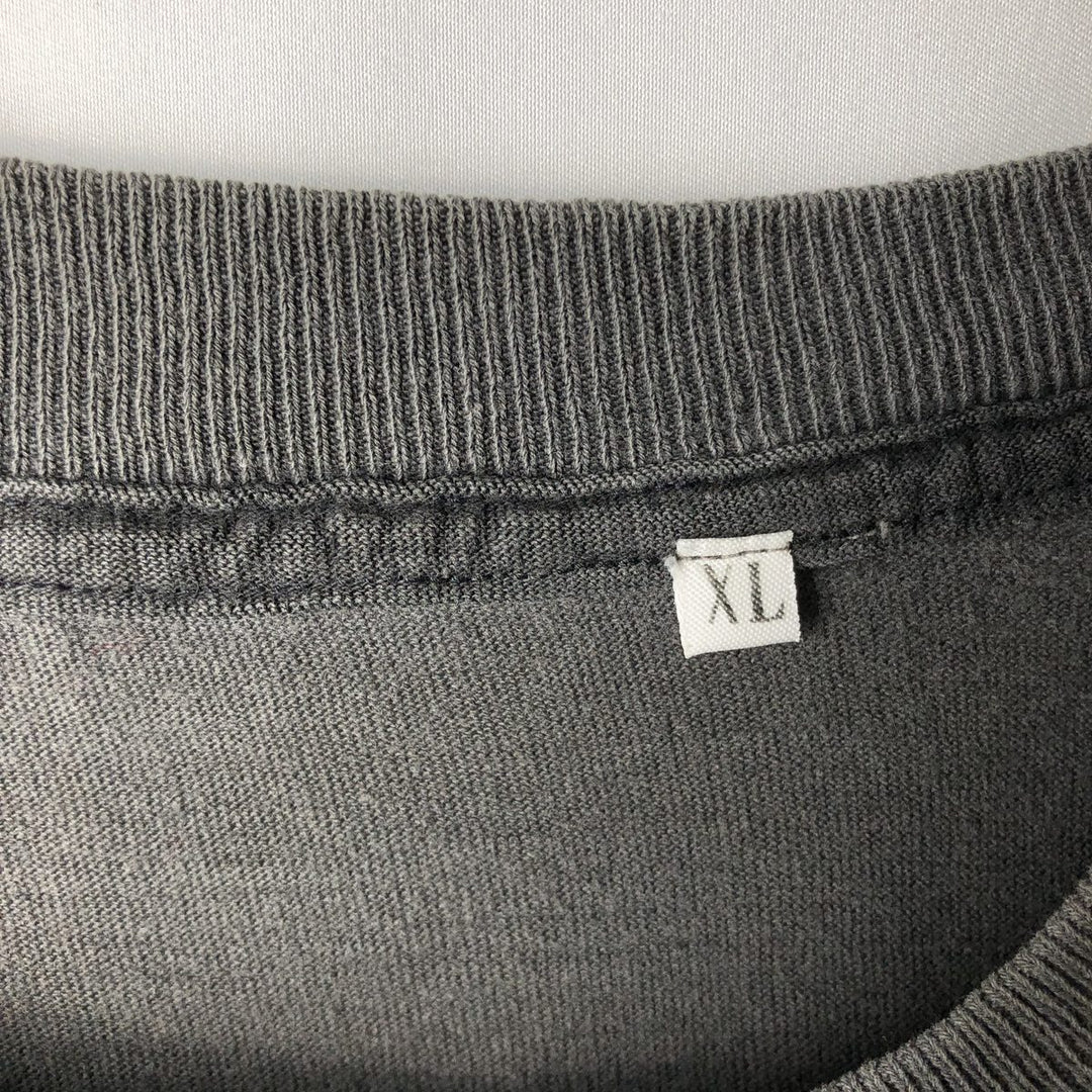 Printed T-shirt, Men's XL equivalent, Vintage unclear brown type Vintage Second Hand