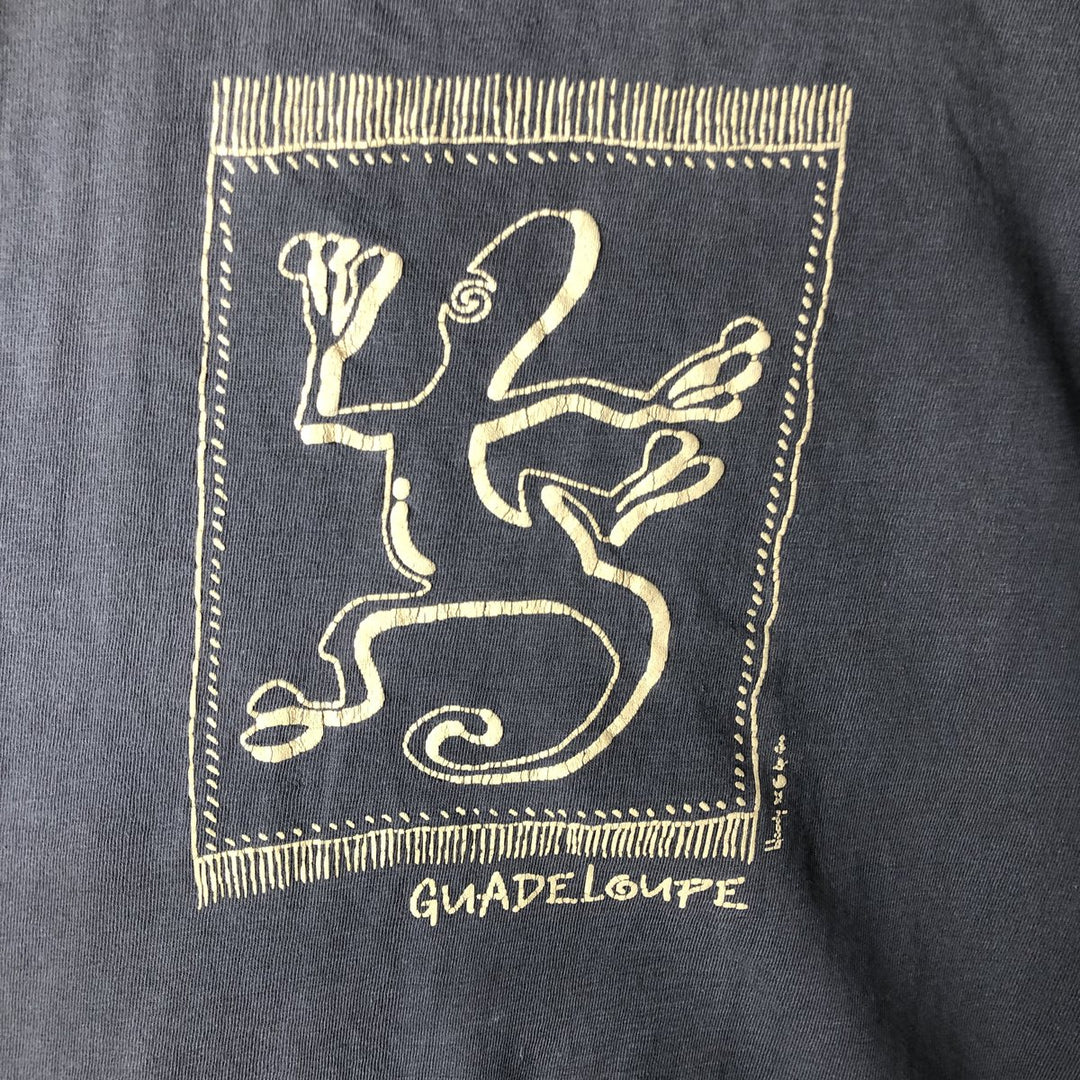 Printed T-shirt, Men's XL equivalent, Vintage unclear brown type Vintage Second Hand