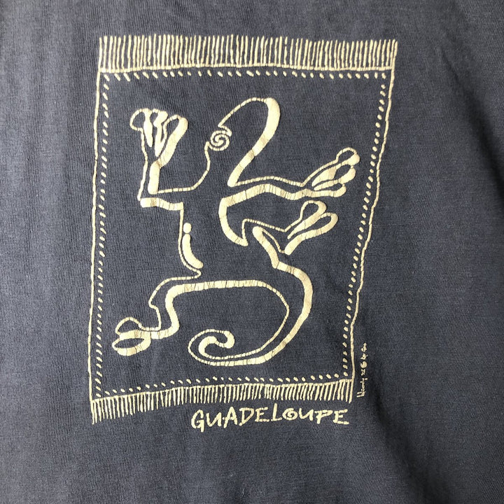 Printed T-shirt, Men's XL equivalent, Vintage unclear brown type Vintage Second Hand