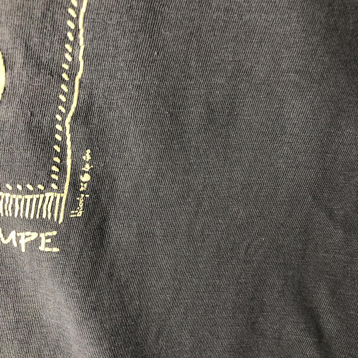 Printed T-shirt, Men's XL equivalent, Vintage unclear brown type Vintage Second Hand