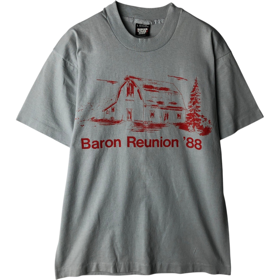 Vintage 1980'S Screen Stars Best Print T-Shirt, Made in USA, Men's Size Large cotton gray type Vintage Second Hand