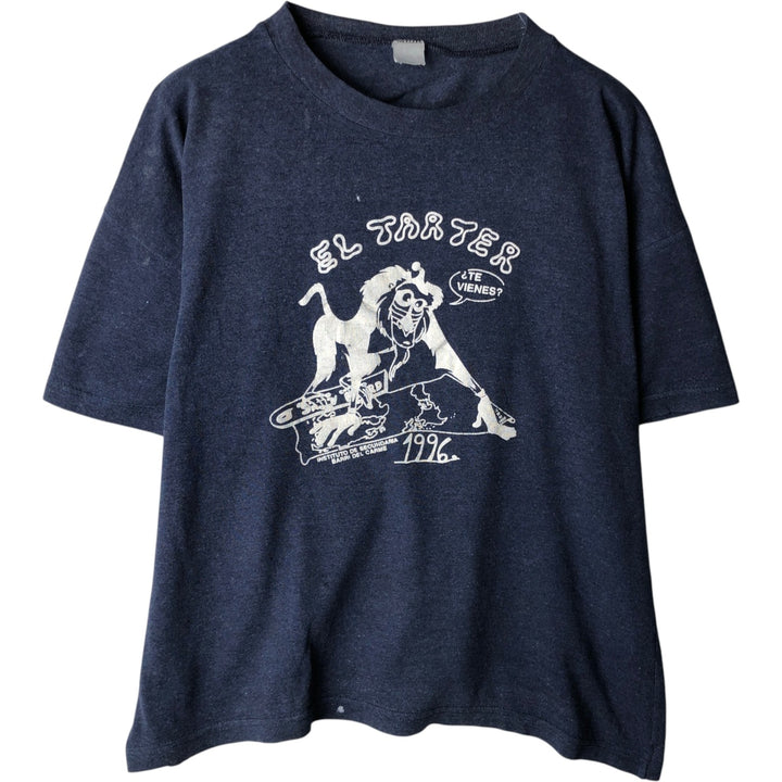 90'S Vintage Printed T-Shirt, Men's M Size unclear navy blue type Vintage Second Hand