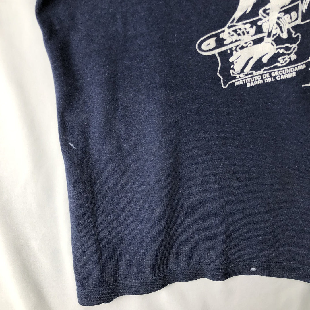 90'S Vintage Printed T-Shirt, Men's M Size unclear navy blue type Vintage Second Hand