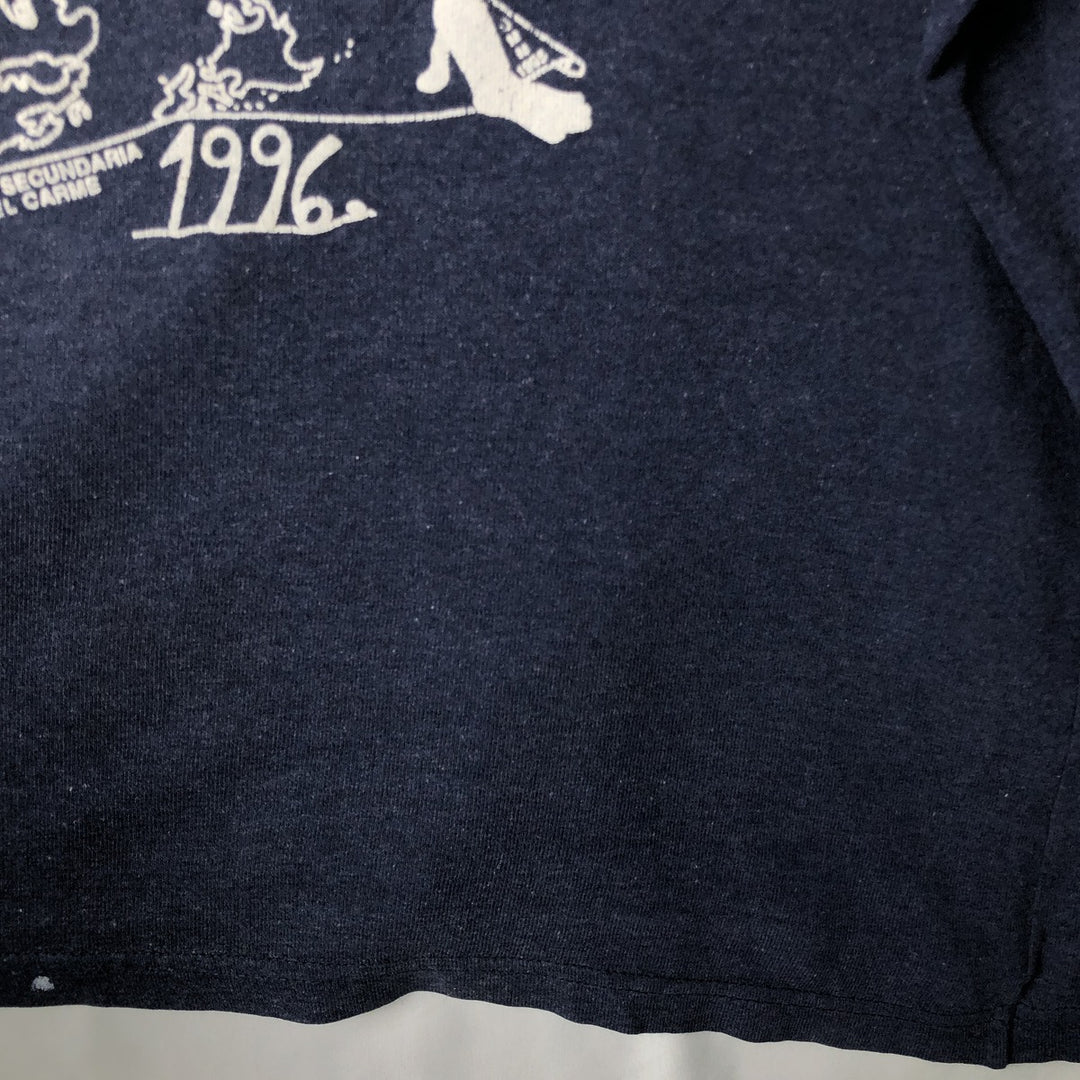 90'S Vintage Printed T-Shirt, Men's M Size unclear navy blue type Vintage Second Hand