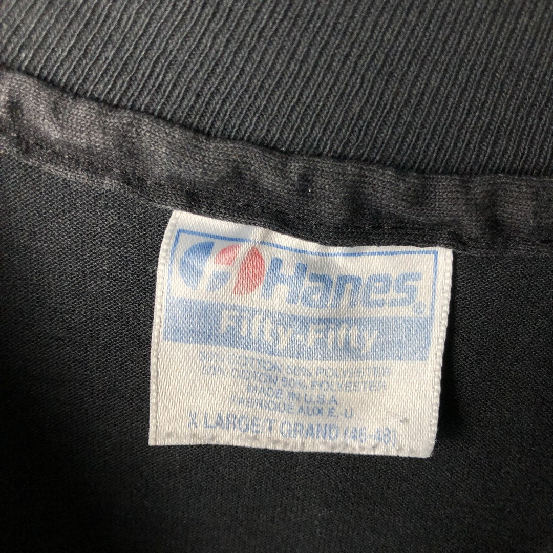 90'S Hanes BEEFY-T Printed T-shirt Made in USA Men's XL Vintage cotton black type Vintage Second Hand