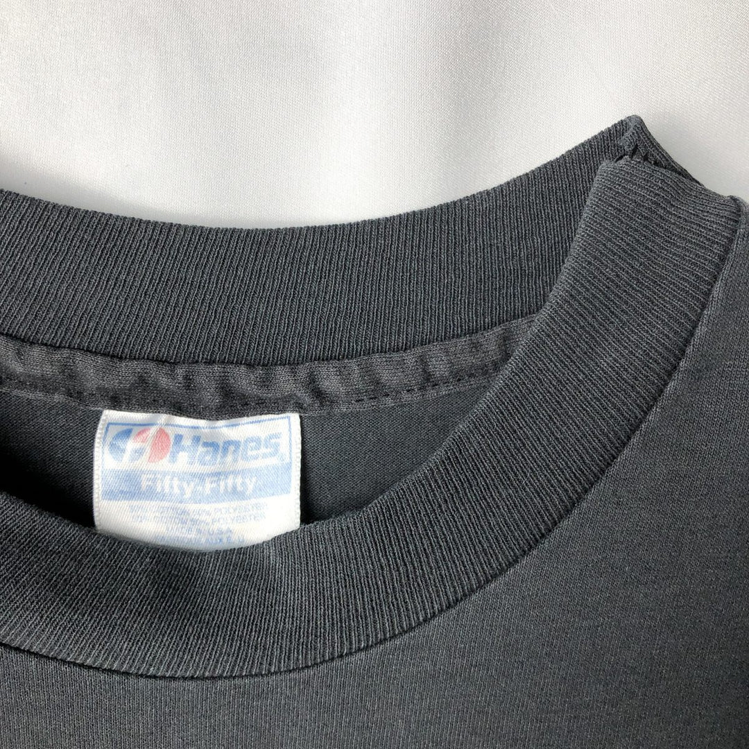 90'S Hanes BEEFY-T Printed T-shirt Made in USA Men's XL Vintage cotton black type Vintage Second Hand