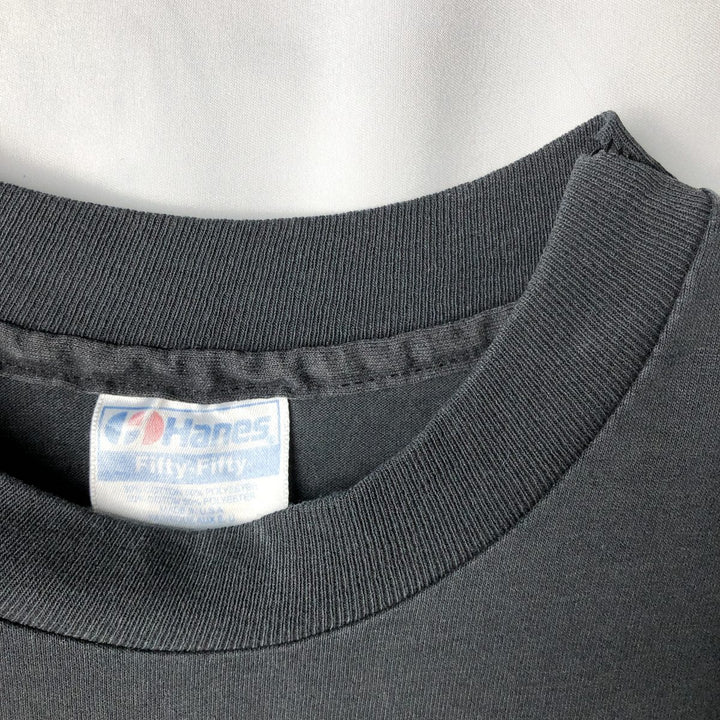 90'S Hanes BEEFY-T Printed T-shirt Made in USA Men's XL Vintage cotton black type Vintage Second Hand