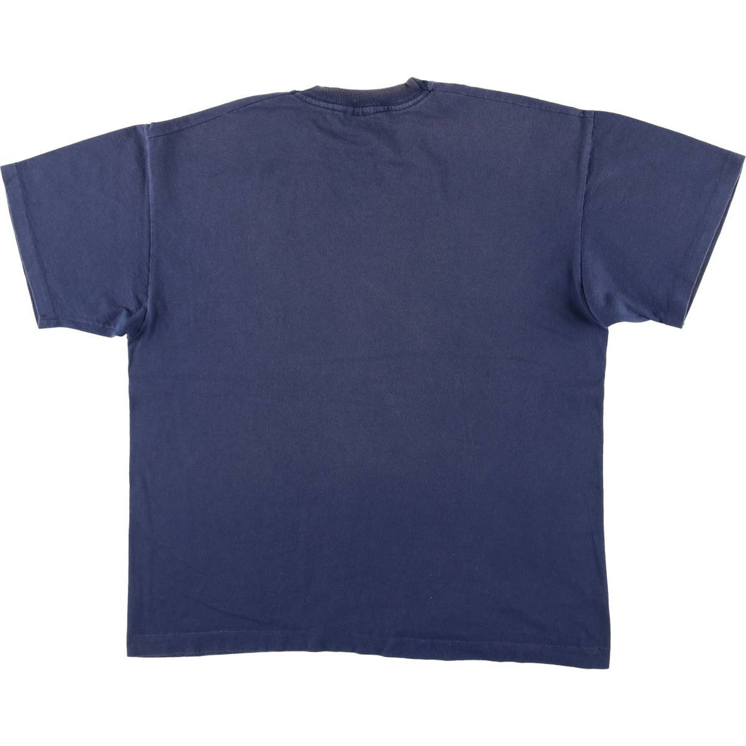 90'S Screen Stars by Fruit of the Loom Print T-Shirt, Made in USA, Men's XL equivalent, Vintage cotton navy blue type Vintage Second Hand