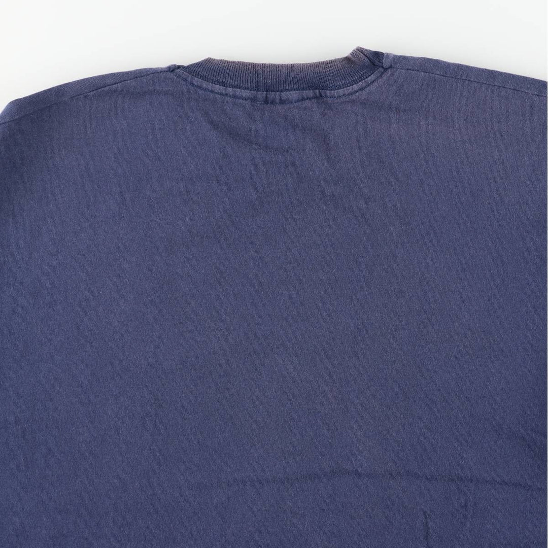 90'S Screen Stars by Fruit of the Loom Print T-Shirt, Made in USA, Men's XL equivalent, Vintage cotton navy blue type Vintage Second Hand