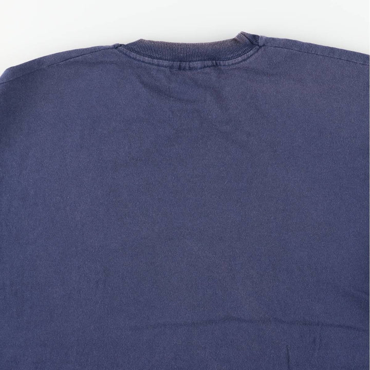 90'S Screen Stars by Fruit of the Loom Print T-Shirt, Made in USA, Men's XL equivalent, Vintage cotton navy blue type Vintage Second Hand