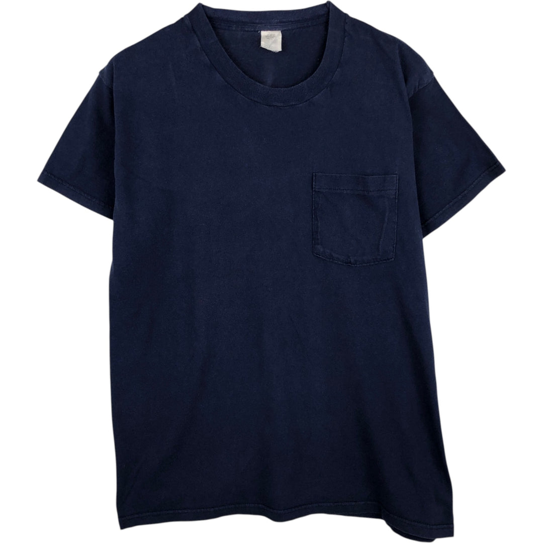 Plain pocket t-shirt, men's size XL. cotton navy blue type Vintage Second Hand