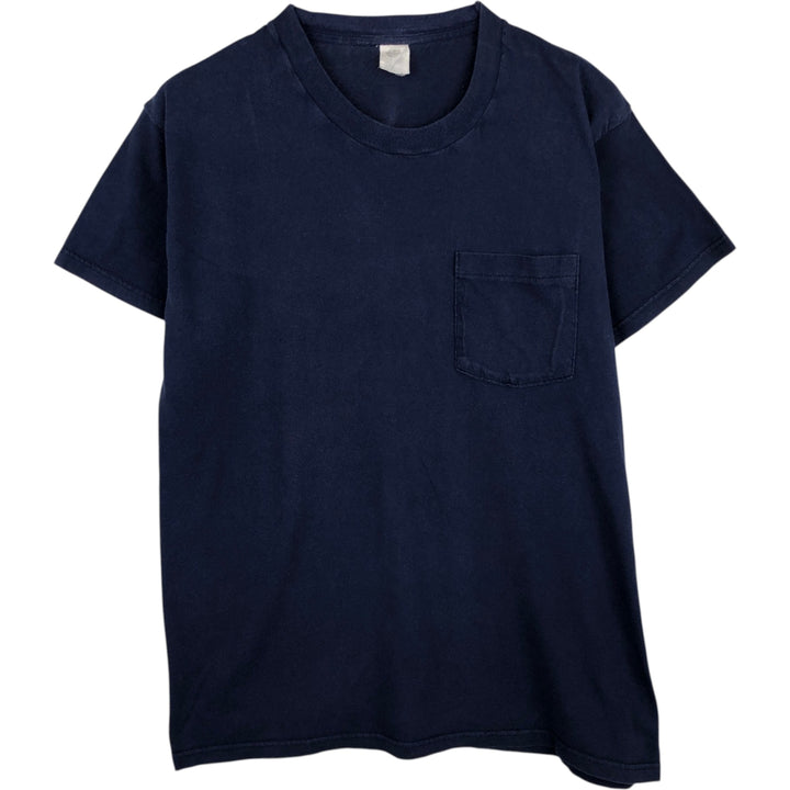 Plain pocket t-shirt, men's size XL. cotton navy blue type Vintage Second Hand