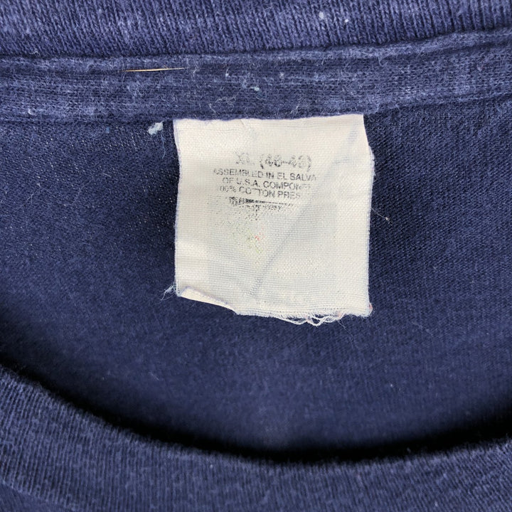Plain pocket t-shirt, men's size XL. cotton navy blue type Vintage Second Hand