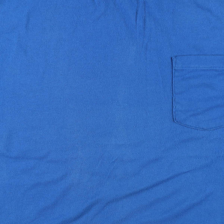 90'S ROEBUCKS Plain Pocket T-Shirt, Made in USA, Men's XL equivalent, Vintage polyester blue type Vintage Second Hand
