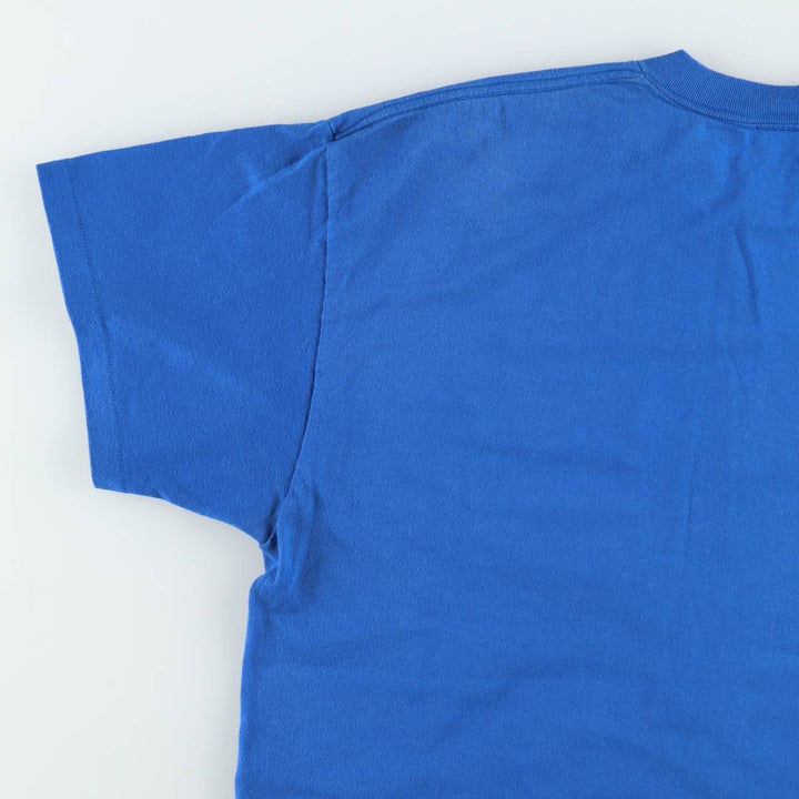 90'S ROEBUCKS Plain Pocket T-Shirt, Made in USA, Men's XL equivalent, Vintage polyester blue type Vintage Second Hand