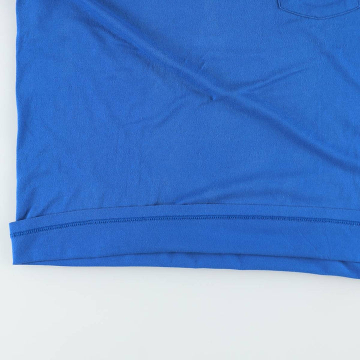 90'S ROEBUCKS Plain Pocket T-Shirt, Made in USA, Men's XL equivalent, Vintage polyester blue type Vintage Second Hand