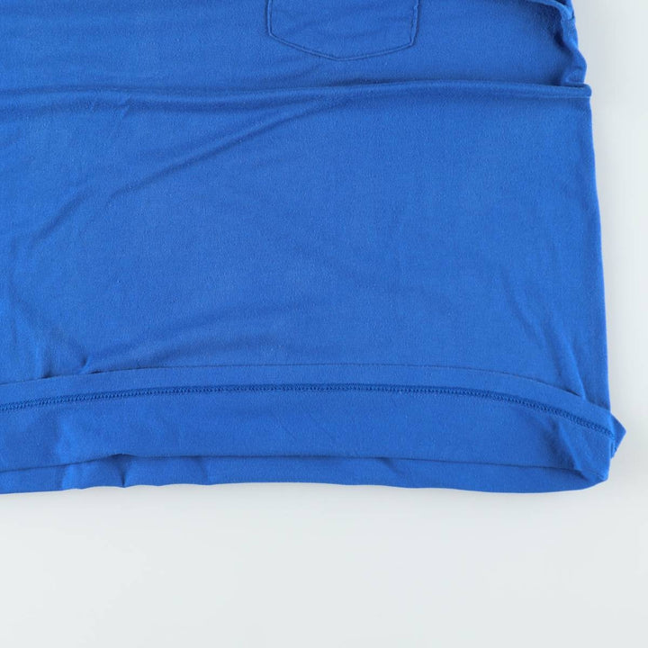 90'S ROEBUCKS Plain Pocket T-Shirt, Made in USA, Men's XL equivalent, Vintage polyester blue type Vintage Second Hand