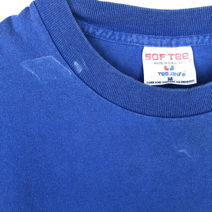 80'S SOF TEE Plain Pocket T-Shirt, Made in USA, Men's Size M (Equivalent), Vintage cotton blue type Vintage Second Hand