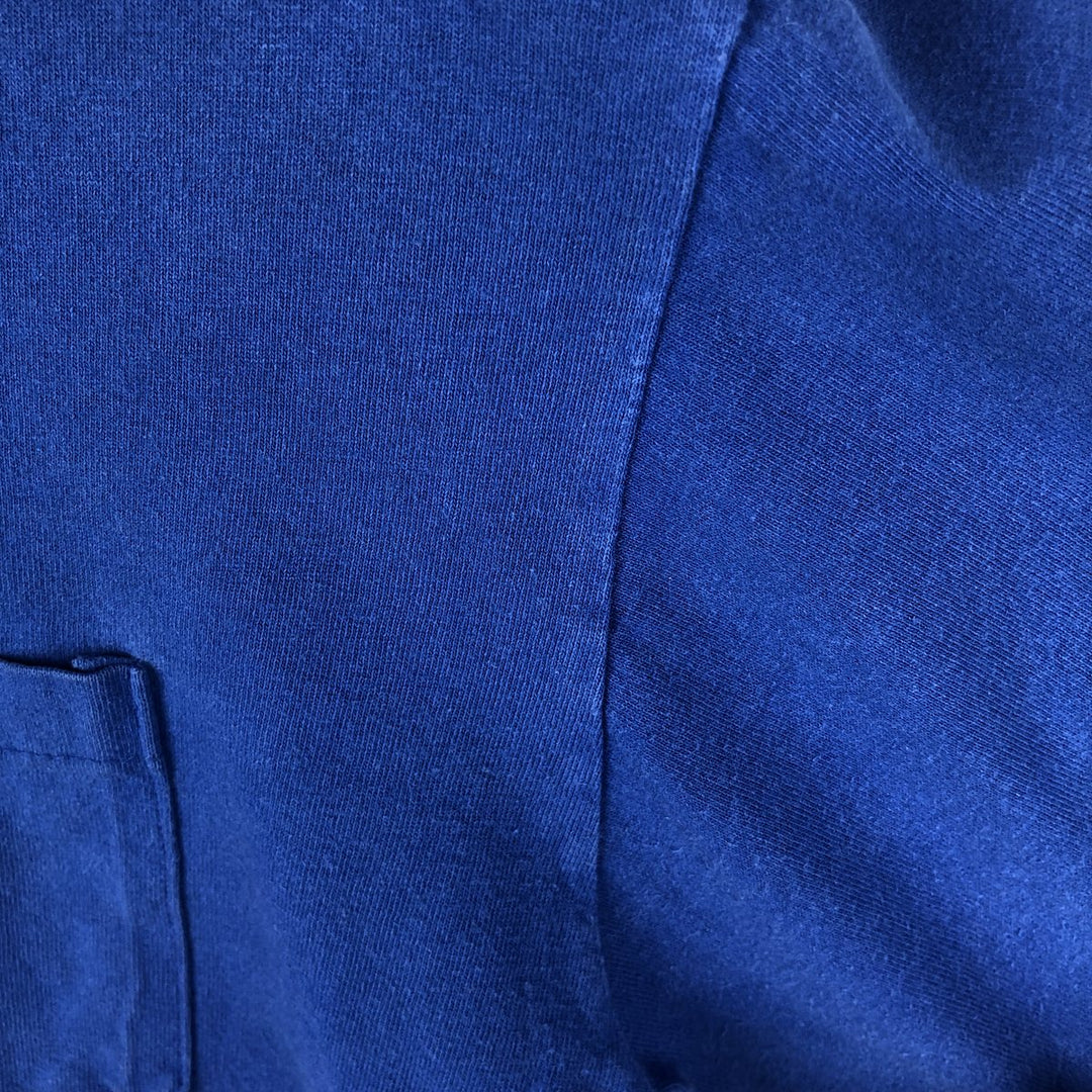 80'S SOF TEE Plain Pocket T-Shirt, Made in USA, Men's Size M (Equivalent), Vintage cotton blue type Vintage Second Hand
