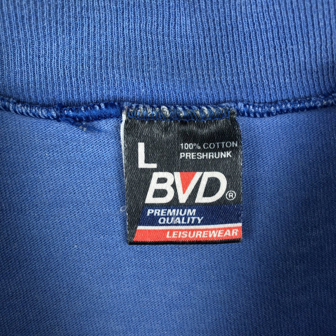 ~90'S BVD Plain T-Shirt, Made in USA, Men's Size L (Equivalent), Vintage cotton blue type Vintage Second Hand